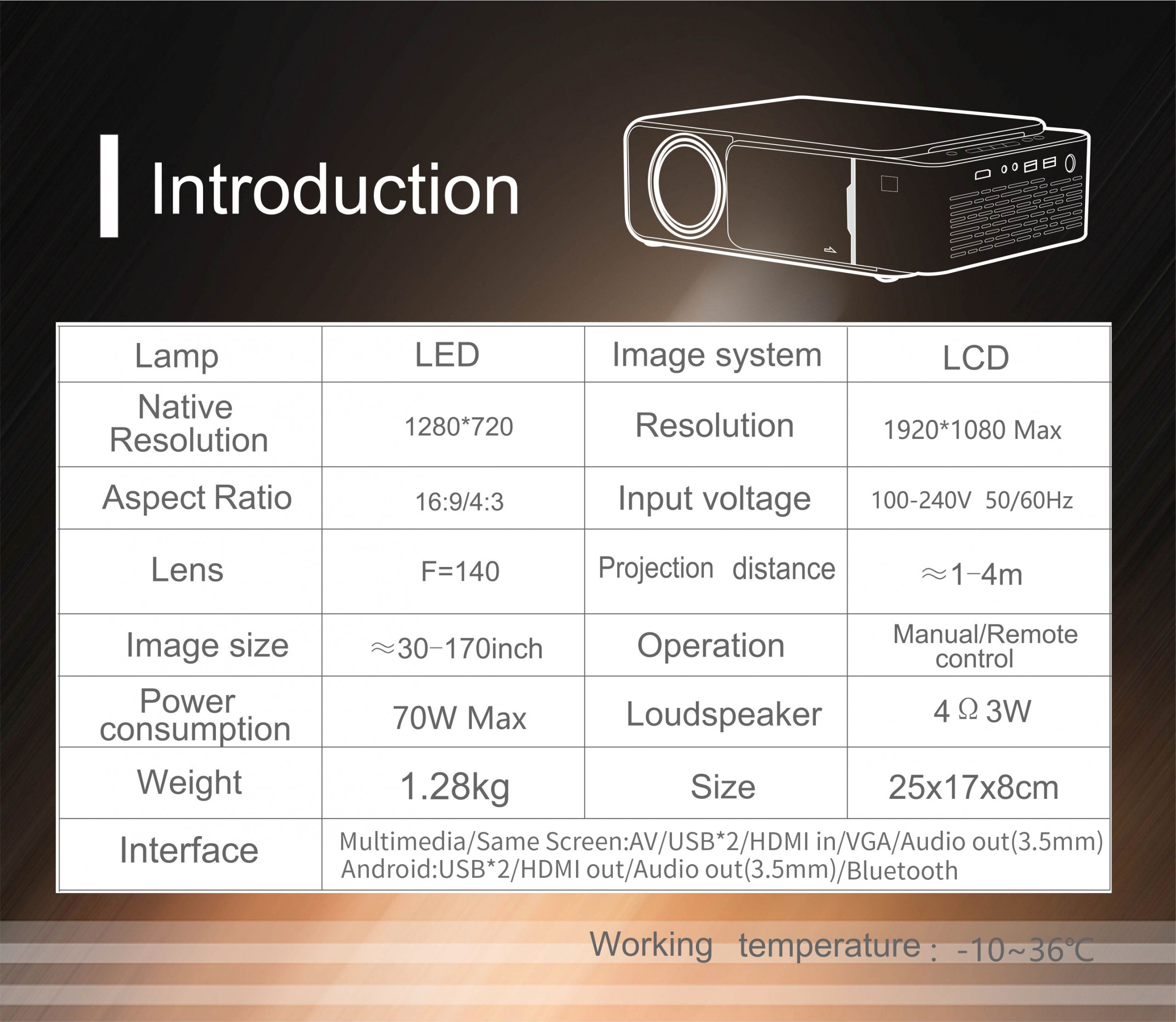 T6 LED Video Projector HD 720P Portable Support 4K Full HD 1080p Home Theater Cinema 