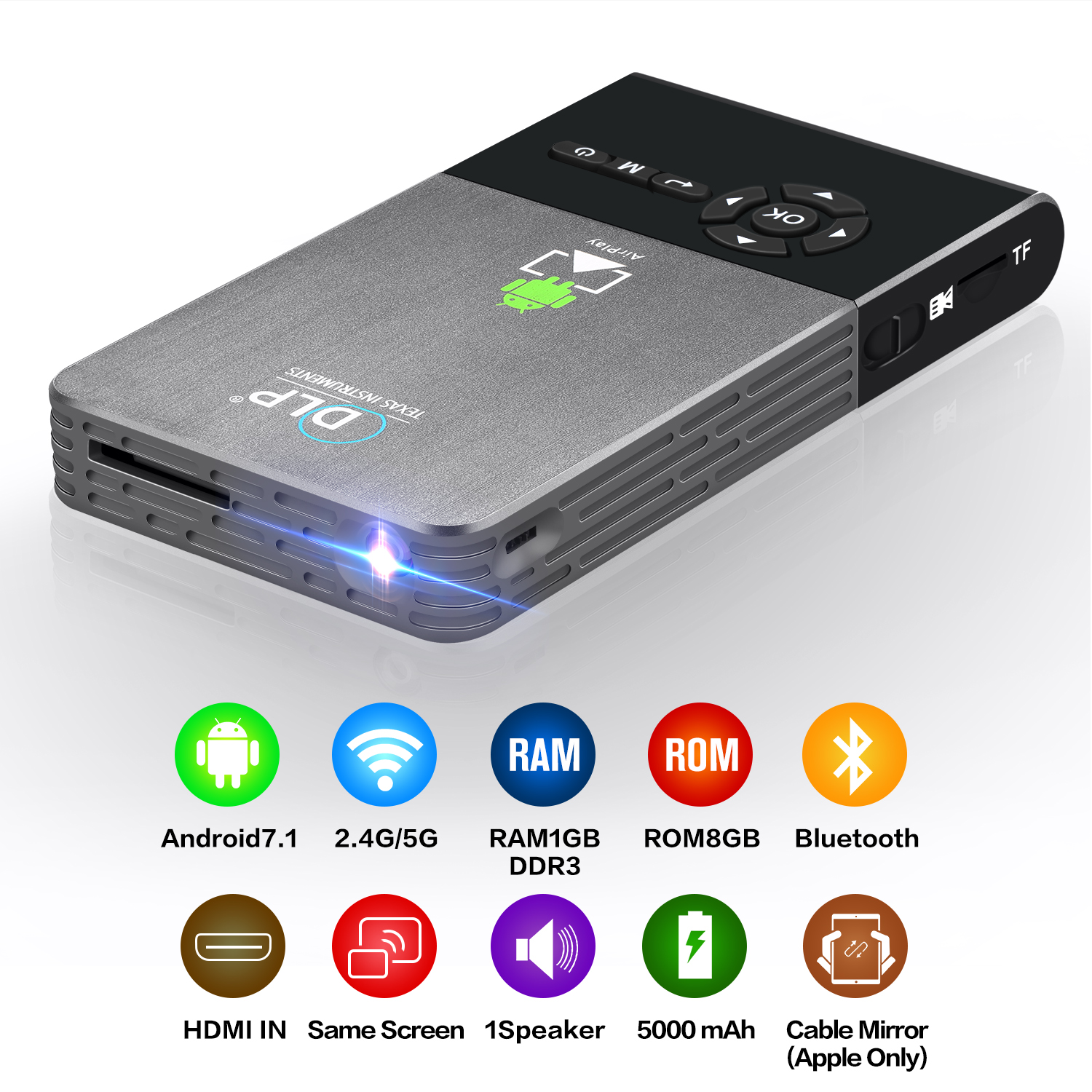 1080p mini Portable Pico DLP Android LED Projector HDP300 digital projectors