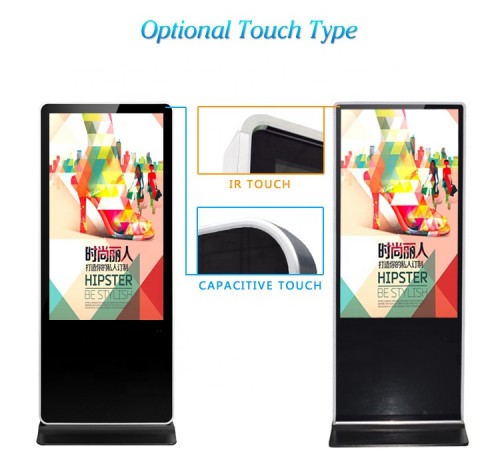 55 Inch lcd digital signage advertising display Touch Screen Free Standing Kiosk Subway Digital Signage Screens