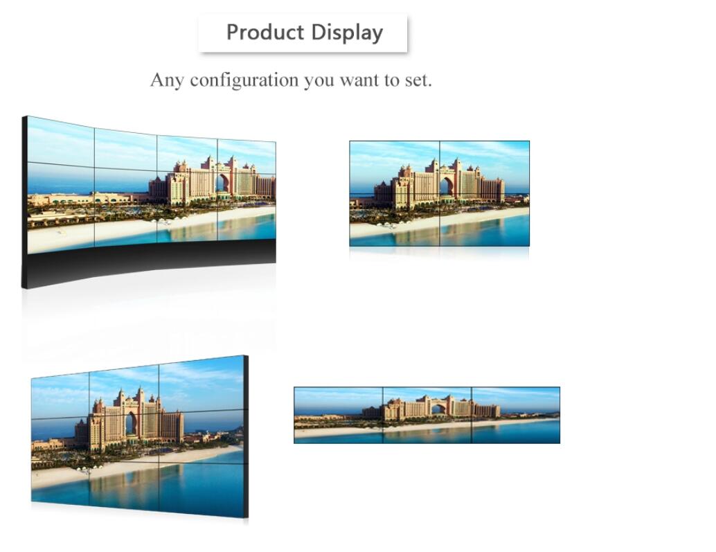 49 inch indoor meeting seamless 3x3 lcd video wall player