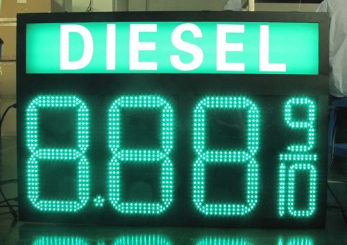 Outdoor gas station price signs display LED number display