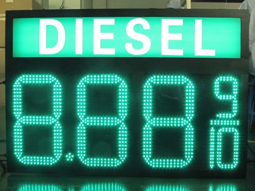 Outdoor gas station price signs display LED number display