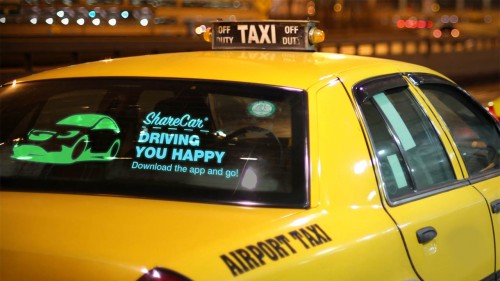 Transparent Taxi Car Rear Window LED