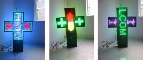 China Full Color Outdoor LED Pharmacy Cross Signs