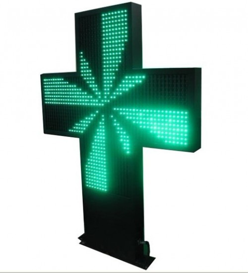 Green cross 55cm Pharmacy Projecting Light box Sign