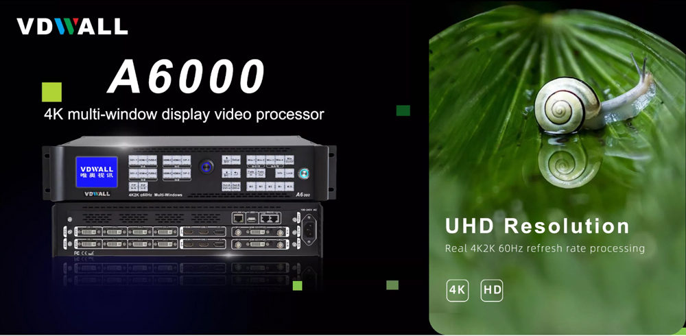 VDWall A6000 4K HDMI Input & 8 DVI Output HD Multi-window Video Processor